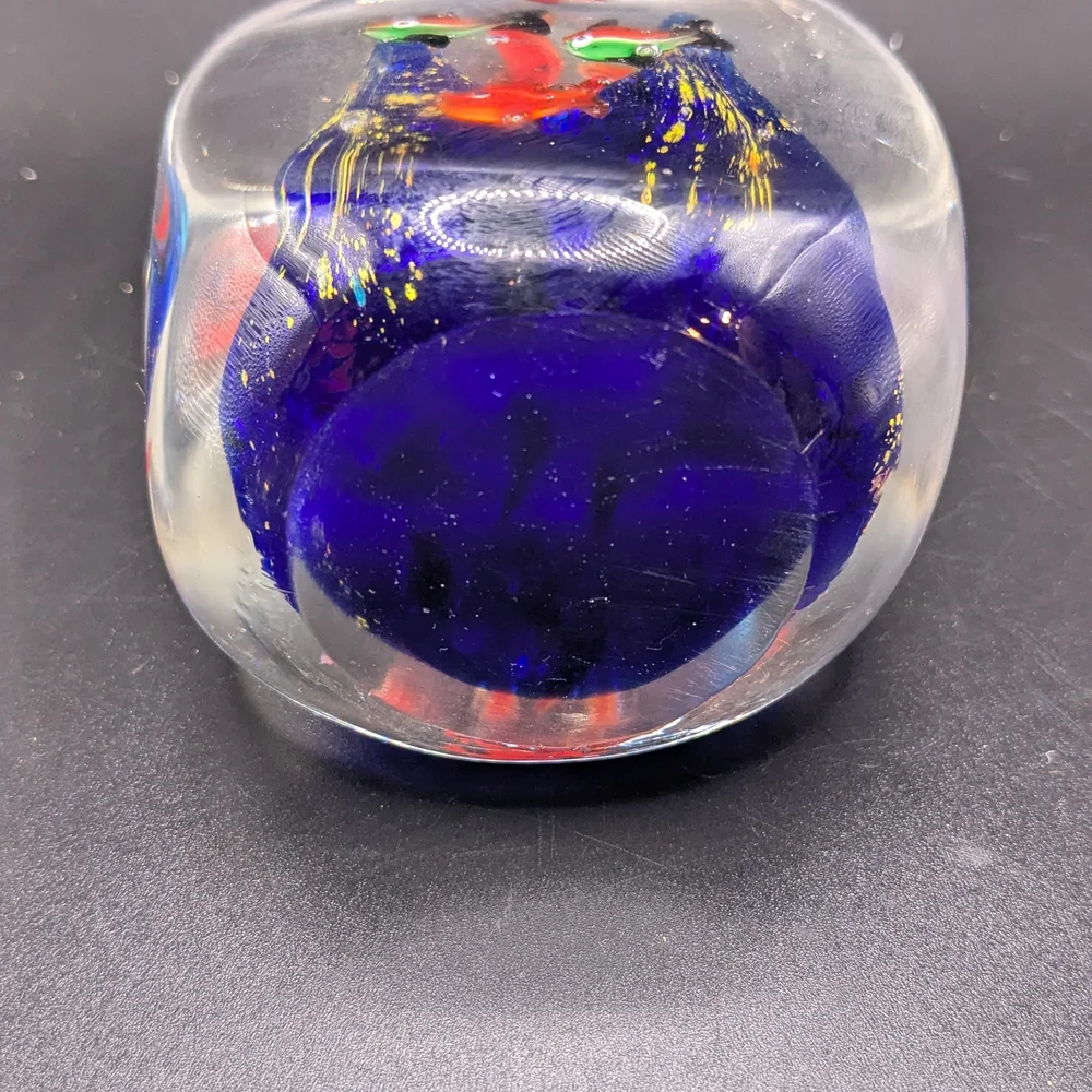 Vintage Murano Art Glass Fish Aquarium Sculpture Paperweight Mid Century